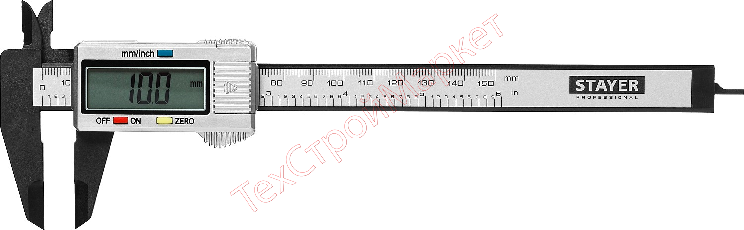 STAYER MASTER штангенциркуль  электронный, направляющая из композитных матер. на основе углеродного волокна, пластик корпус, шаг измерения 0,1, 150мм