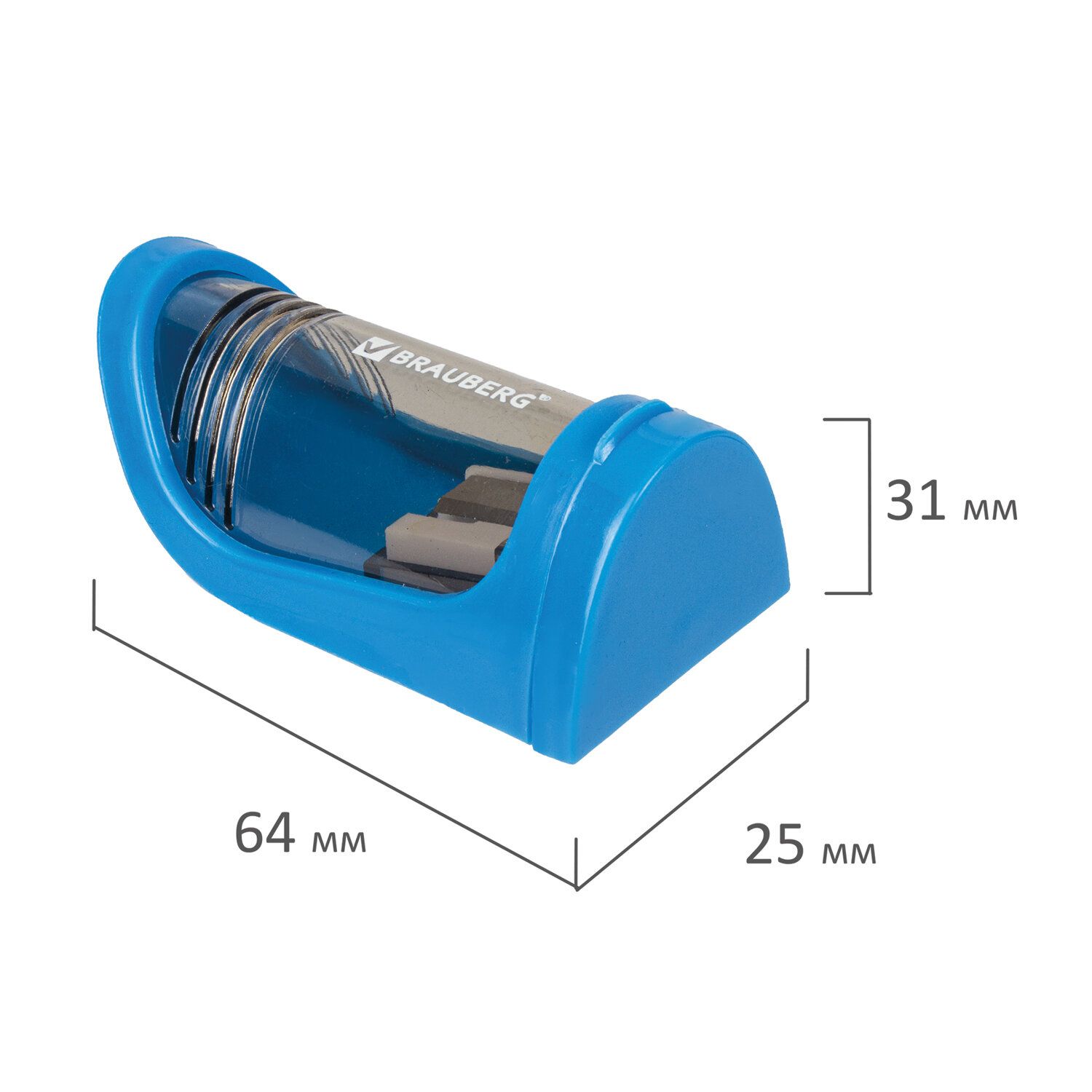 Точилка BRAUBERG "Sharp", с контейнером, пластиковая, корпус ассорти, 228462