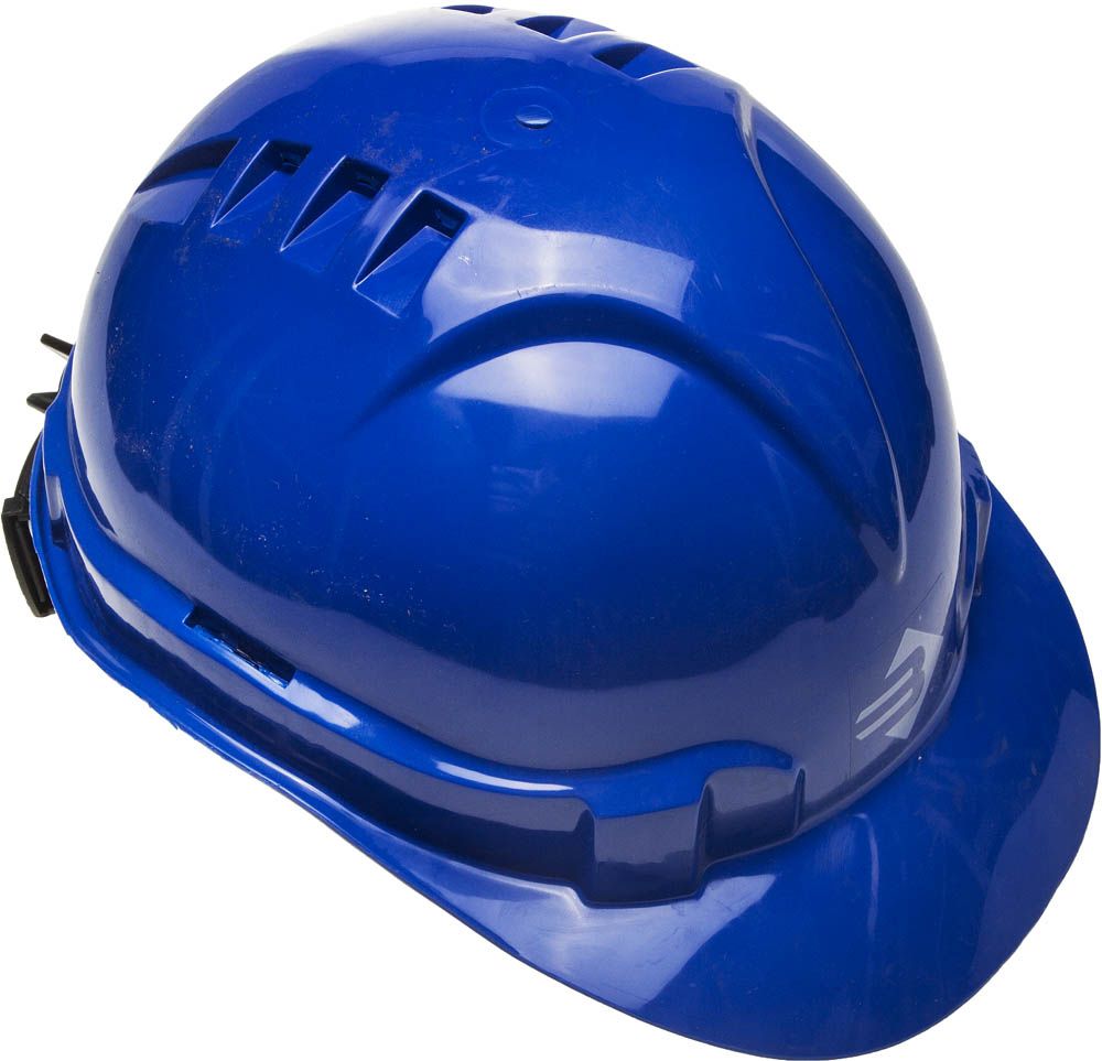 Каска защитная, храповый механизм регулировки размера, синяя ЗУБР "МАСТЕР"