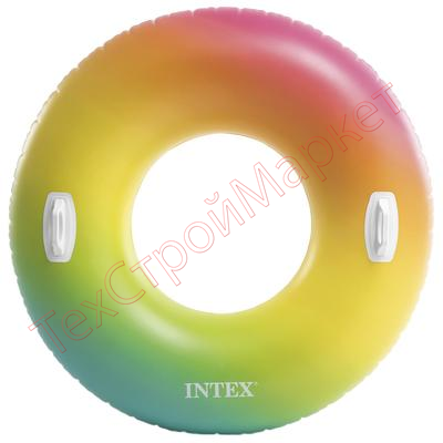 Круг для плавания INTEX "Цветной Вихрь" с ручками 122 см, от 9 лет