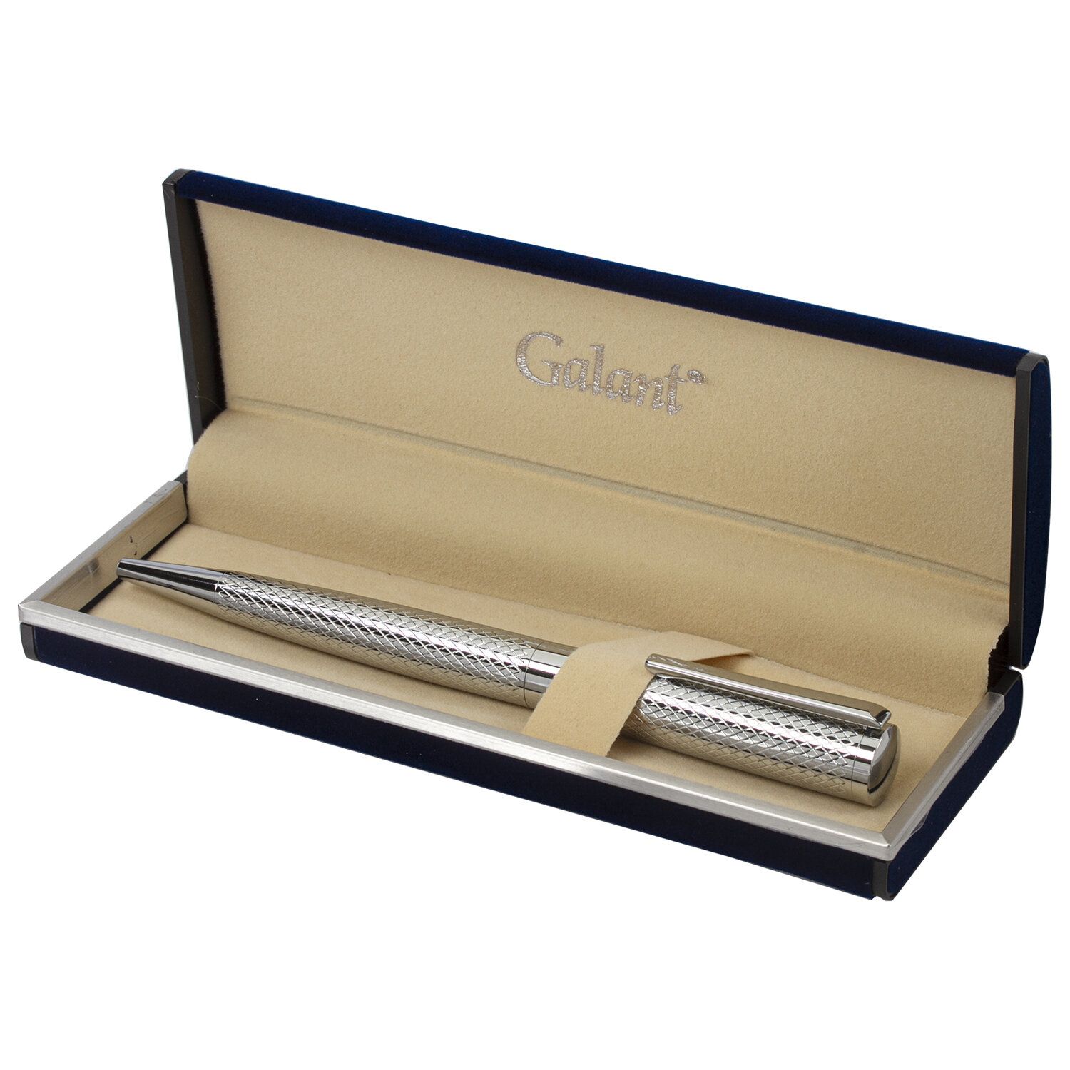 Ручка подарочная шариковая GALANT "ETUDE", корпус серебристый, детали хром, узел 0,7 мм, синяя, 143506