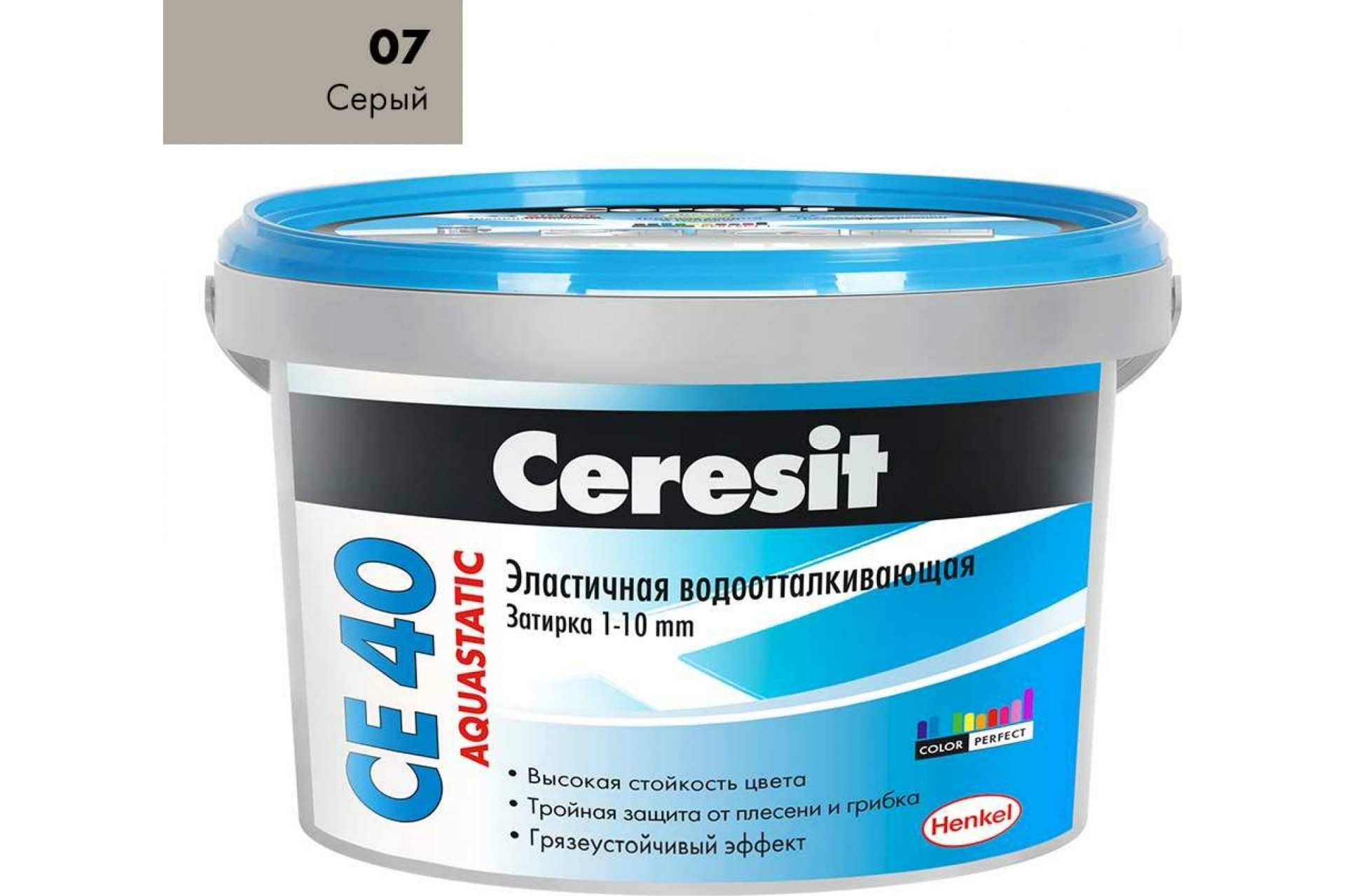 Затирка для швов Ceresit CE40 Cерая водоотталкивающая №07 (2кг) 