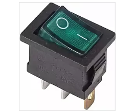 Выключатель клавишный 12V 15А (3с) ON-OFF зеленый  с подсветкой  Mini  (RWB-206-1, SC-768)  REXANT