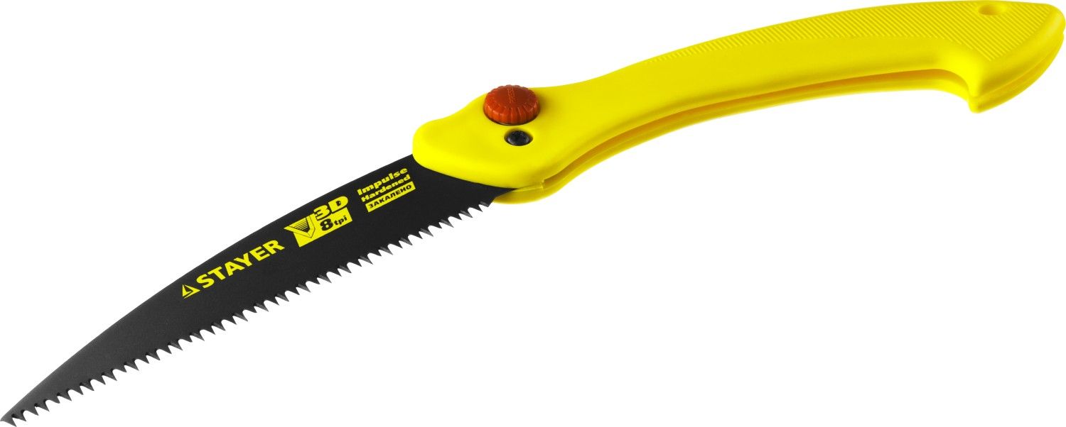 Ножовка складная походная, 160мм, японский зуб, пиление "на себя", быстрый и точный рез сырой древесины, 8TPI, STAYER Cobra CAMP 