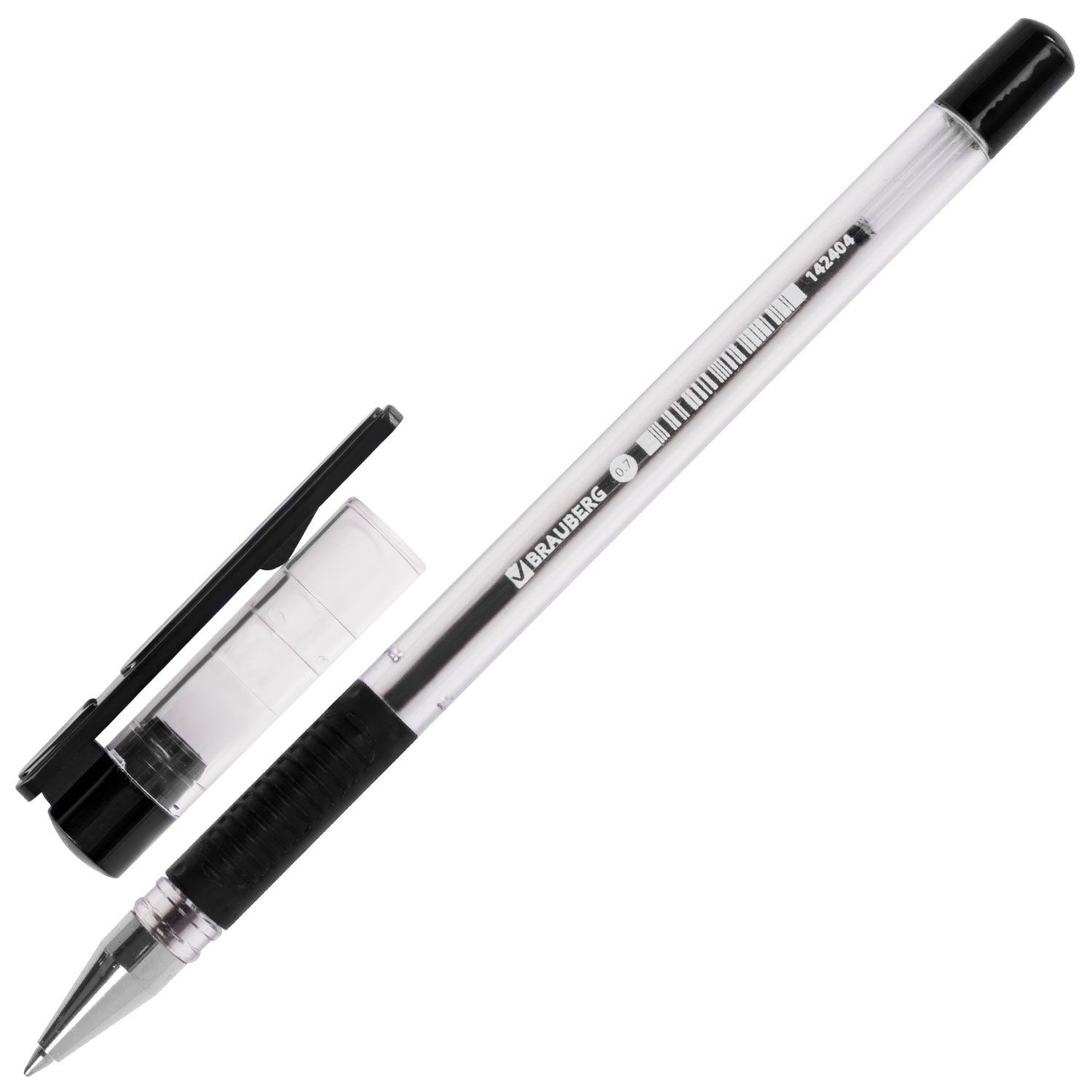 Ручка шариковая с грипом BRAUBERG "X-Writer", ЧЕРНАЯ, узел 0,7 мм, линия письма 0,35 мм, 142404
