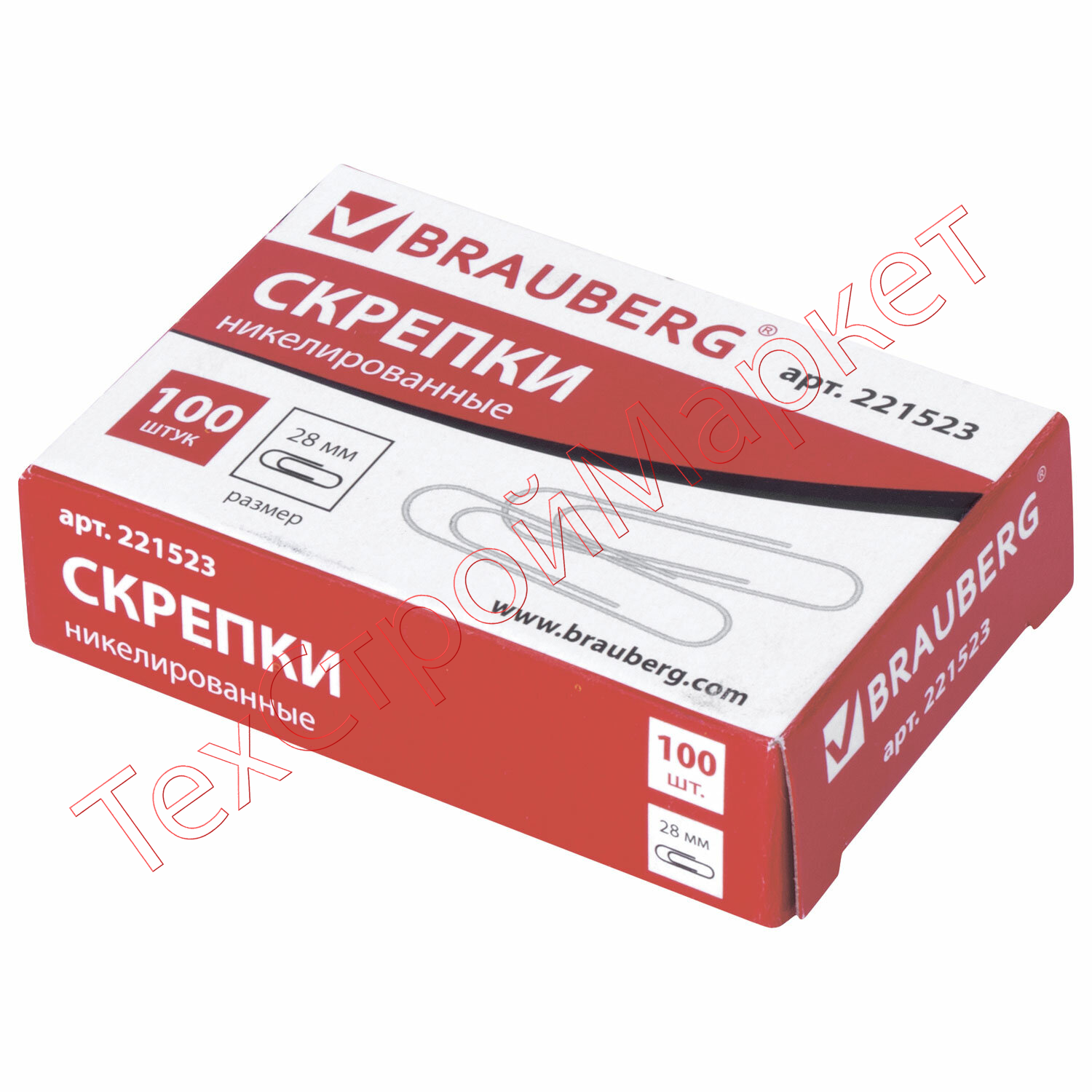 Скрепки BRAUBERG, 28 мм, никелированные, 100 шт., в картонной коробке, Россия, 221523 Скрепки BRAUBERG, 28 мм, никелированные, 100 шт., в картонной коробке, Россия, 221523