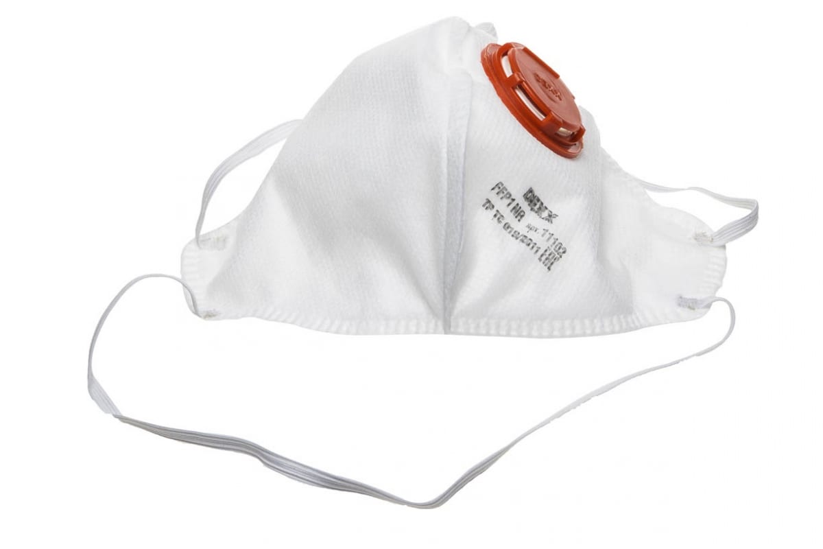 Полумаска плоская фильтрующая FFP1 с клапаном DEXX 