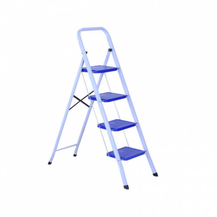 Стремянка с широкими ступенями стальная 4ст. MK804C (Алюмет)