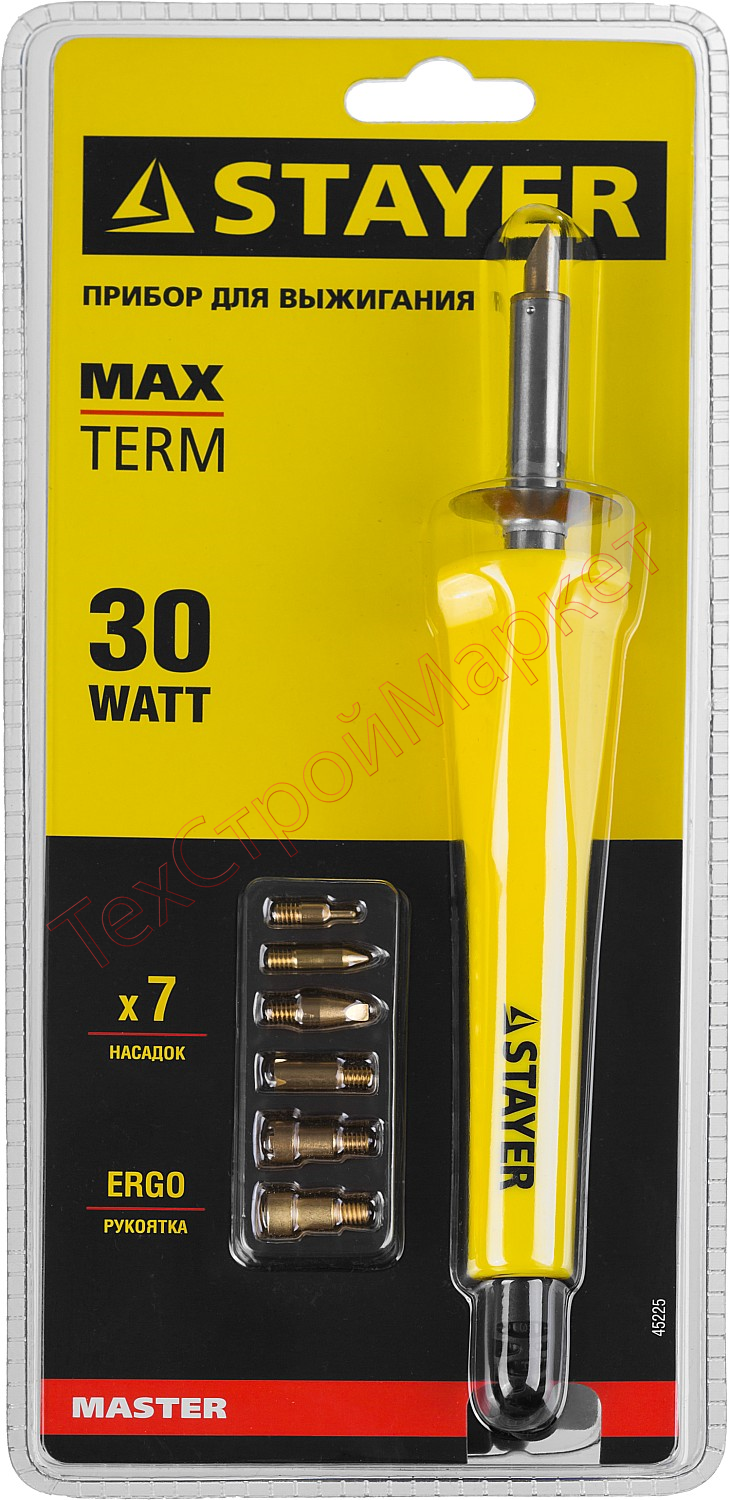 выжигатель stayer. набор для выжигания стайер насадки. выжигатель stayer. прибор для выжигания stayer с набором насадок (7 шт. Stayer 45225.
