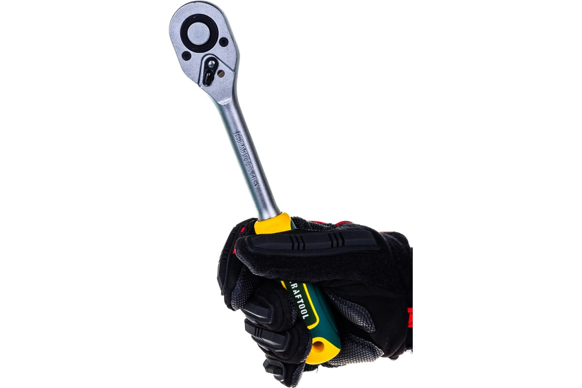 Трещотка для торцовых головок, Сr-V сталь, 72 зубца, 1/2" KRAFTOOL "EXPERT"