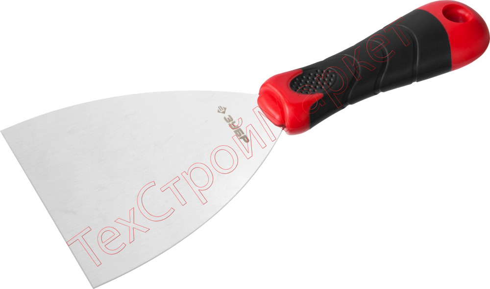 Шпатель ЗУБР "МАСТЕР", профилированное нержавеющее полотно, 2к ручка, 100мм