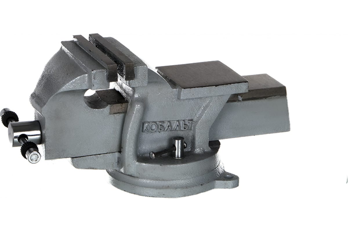 Тиски слесарные поворотные стальные, ширина губок 125 мм, захват 125 мм КОБАЛЬТ
