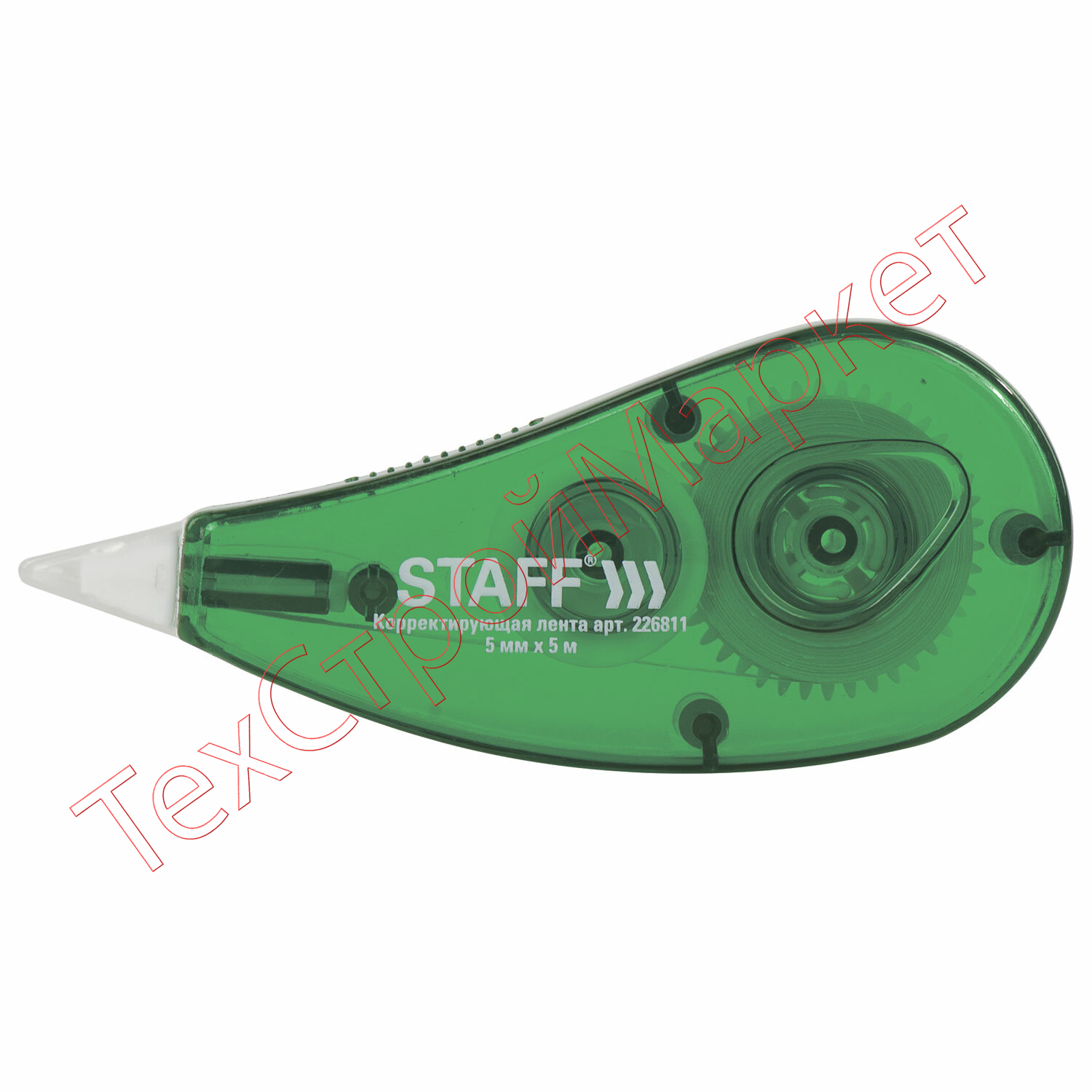 Корректирующая лента STAFF "EVERYDAY", 5 мм х 5 м, корпус зеленый, блистер, 226811
