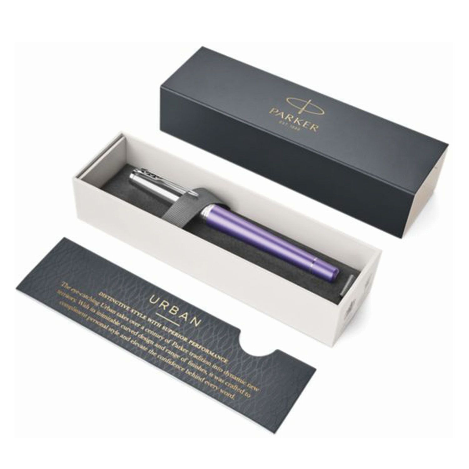 Ручка перьевая PARKER "Urban Premium Violet CT", корпус фиолетовый, хромированные детали, синяя, 1931621