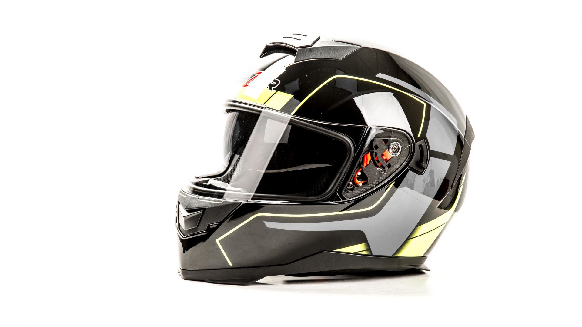 Шлем мото HIZER 5318 (M) #1 black/yellow