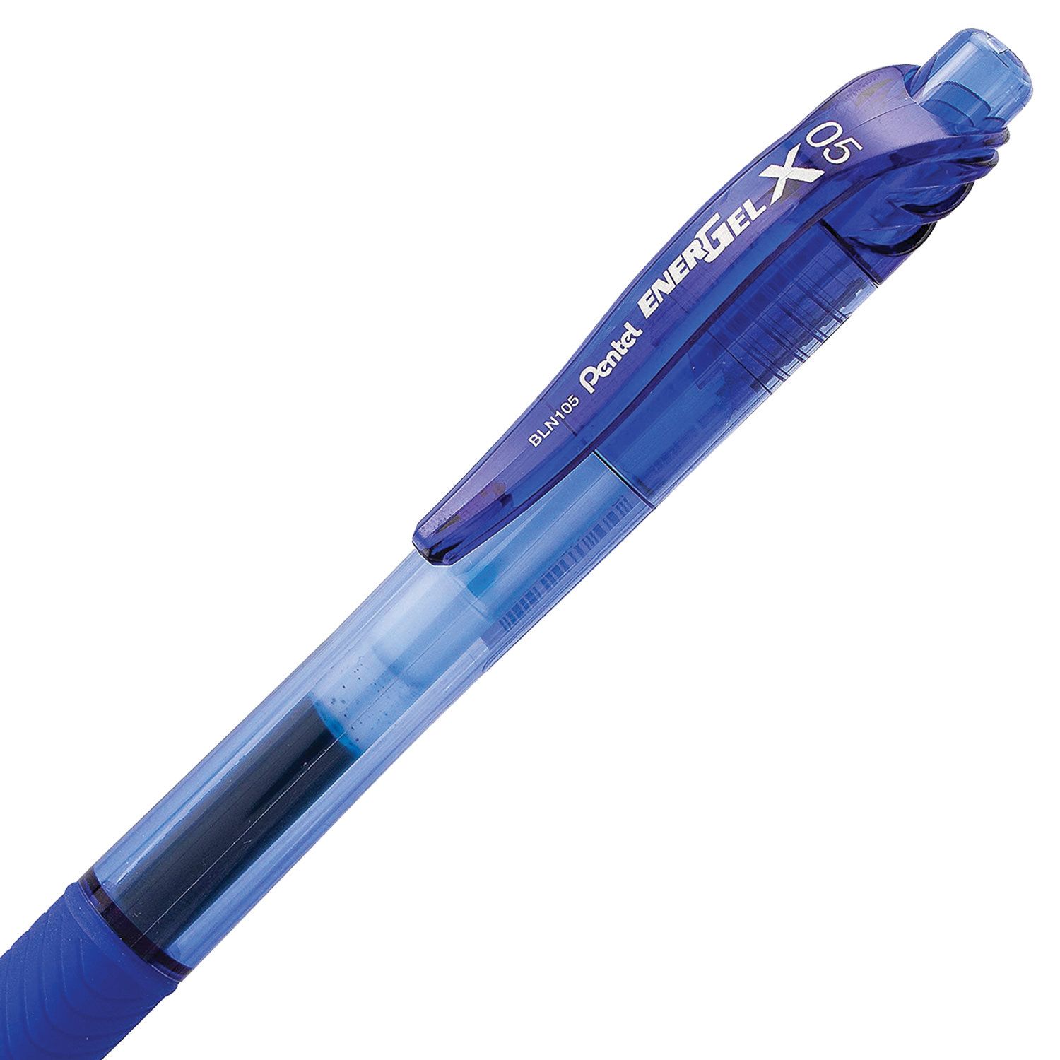 Ручка гелевая автоматическая с грипом PENTEL (Япония) "Energel-X", СИНЯЯ, узел 0,5 мм, линия письма 0,25 мм, BLN105-C