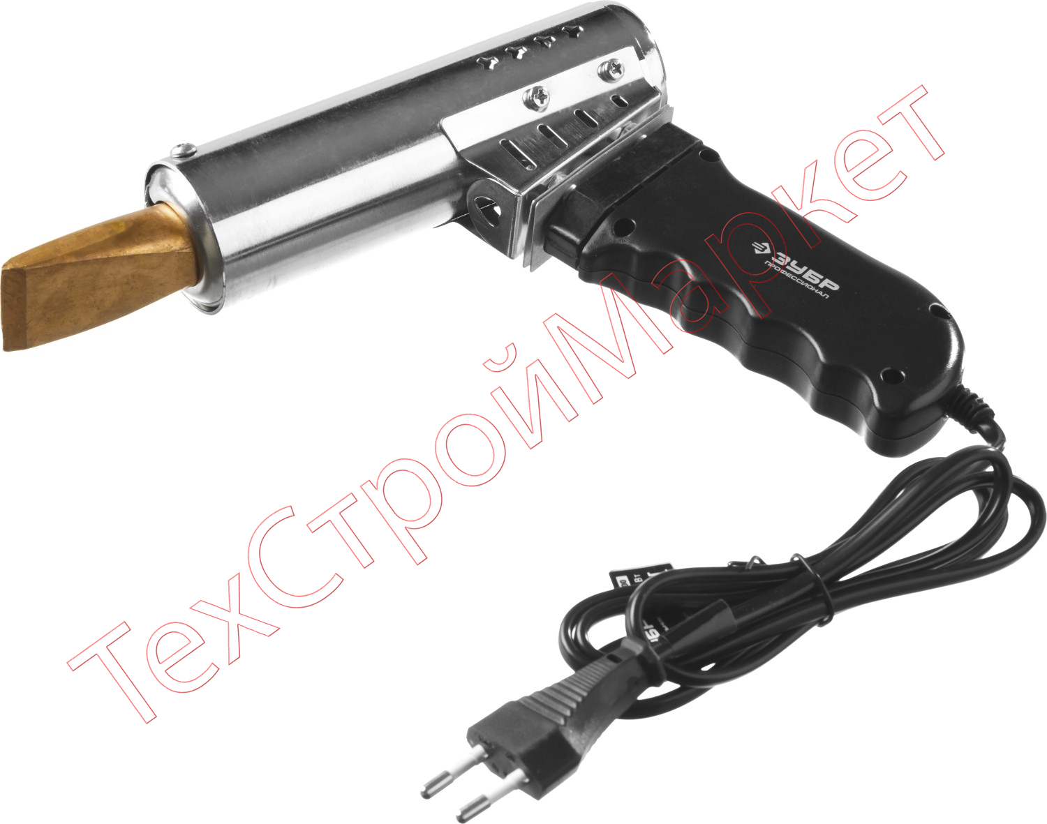 Паяльник  с пластмассовой рукояткой и долговечным жалом, 500Вт, клин,ЗУБР "ПРОФЕССИОНАЛ",55302-500