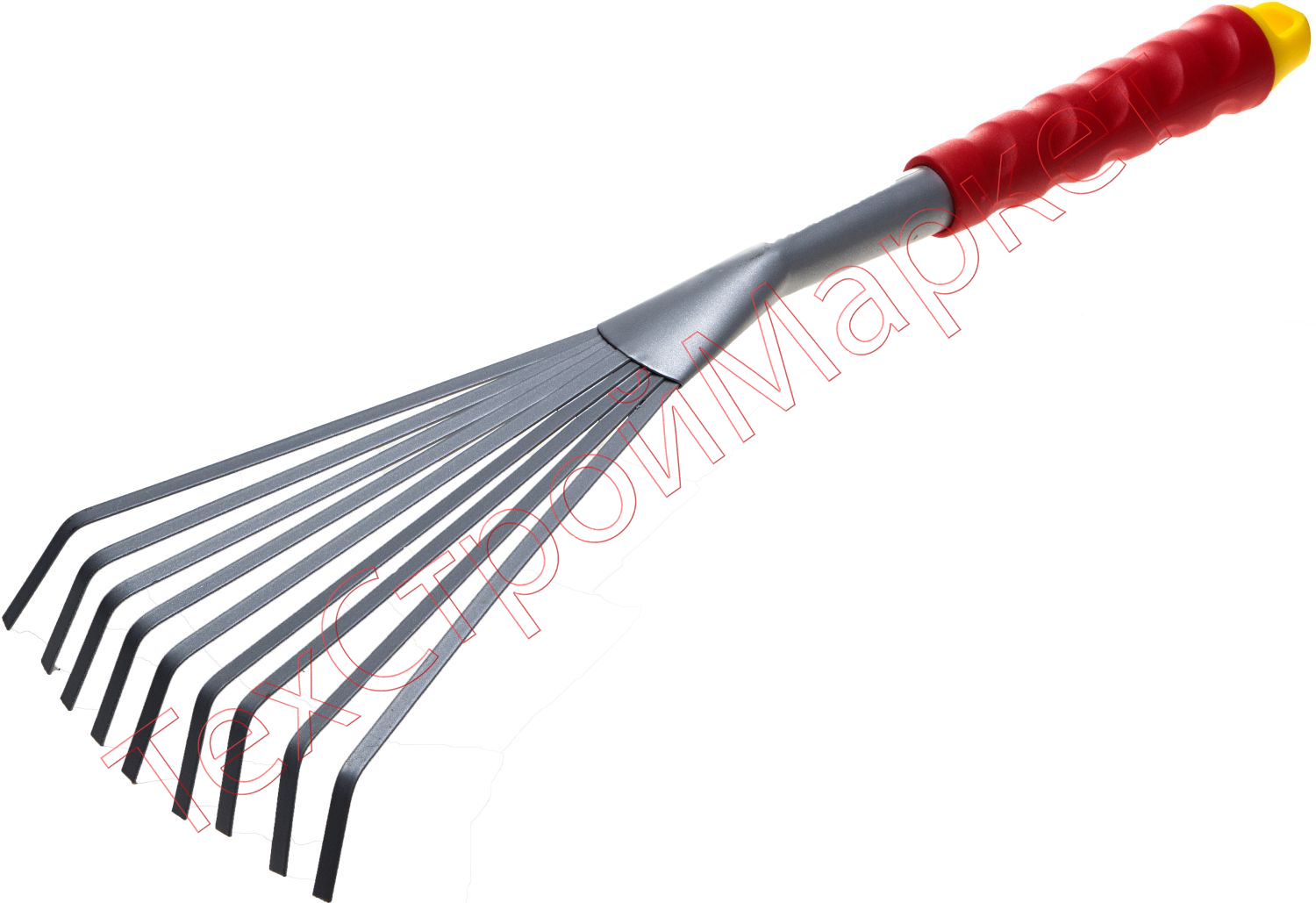 Грабельки  веерные с плоскими зубцами, из углеродистой стали с коннекторной системой, 420 мм,GRINDA