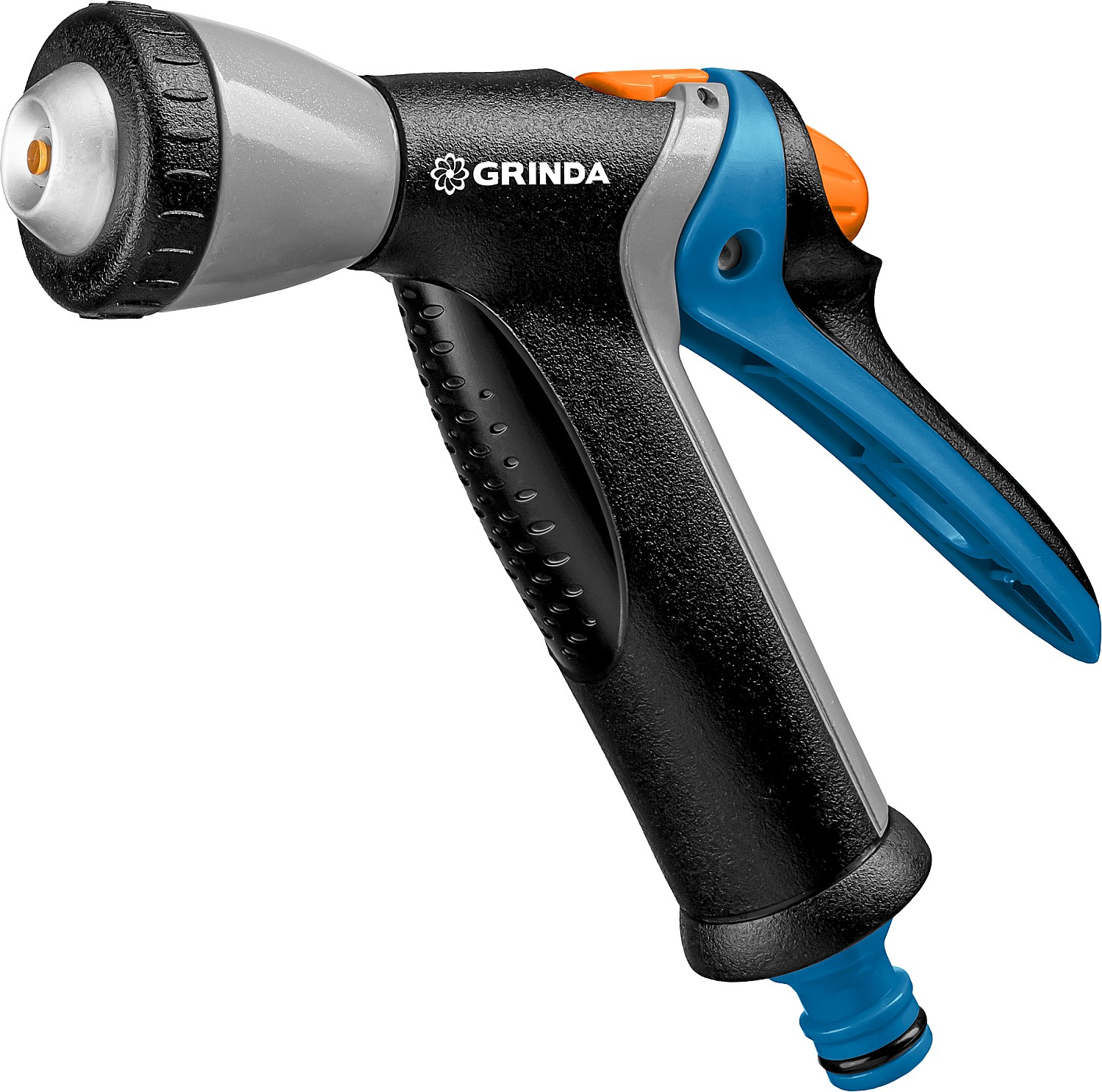 Пистолет поливочный металлический, плавная регулировка, курок сзади,  с TPR GRINDA PROLine BM-R,