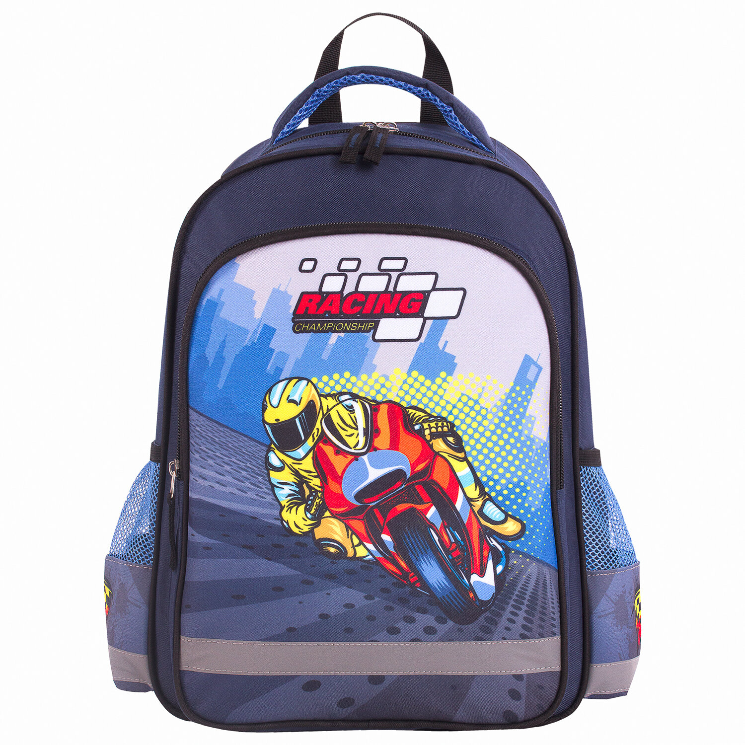 Рюкзак ПИФАГОР SCHOOL для начальной школы, Moto, 38х28х14 см, 229998