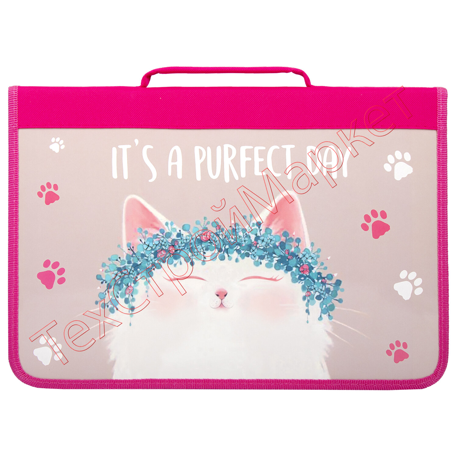 Папка для труда BRAUBERG А4 с ручкой, 1 отделение, органайзер, молния вокруг, "Purfect Day", 270342
