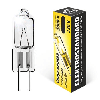 Лампа галогенная Elektrostandard JC 20Вт 220В G4 прозрачная сверхъяркая