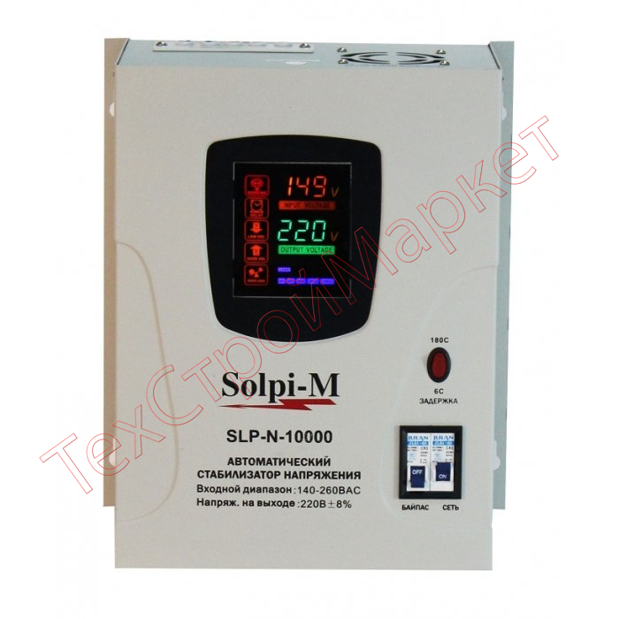 Стабилизатор напряжения релейный однофазный Solpi-M SLP-N-10000VA