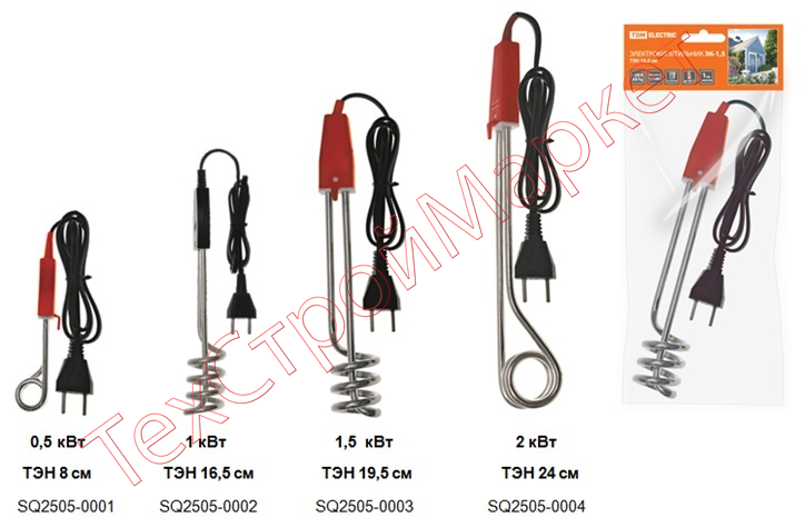 Электрокипятильник ЭК-1; 230 В, 1 кВт, ТЭН 16,5 см, TDM SQ2505-0002