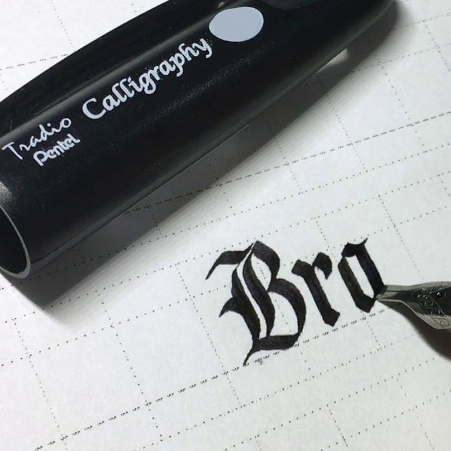 Ручка перьевая PENTEL (Япония) "Tradio Calligraphy", корпус черный, линия письма 1,8 мм, черная, TRC1-18A
