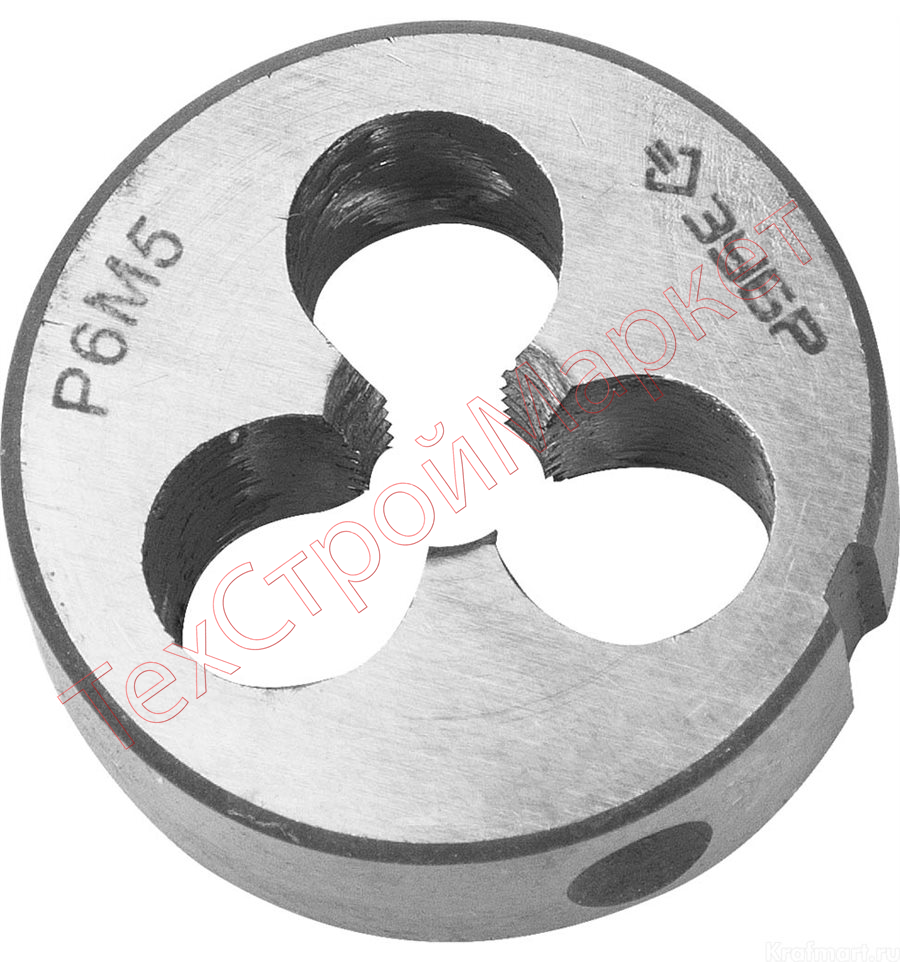 Плашка ЗУБР "ЭКСПЕРТ" круглая машинно-ручная для нарезания метрической резьбы, М4 x 0,7