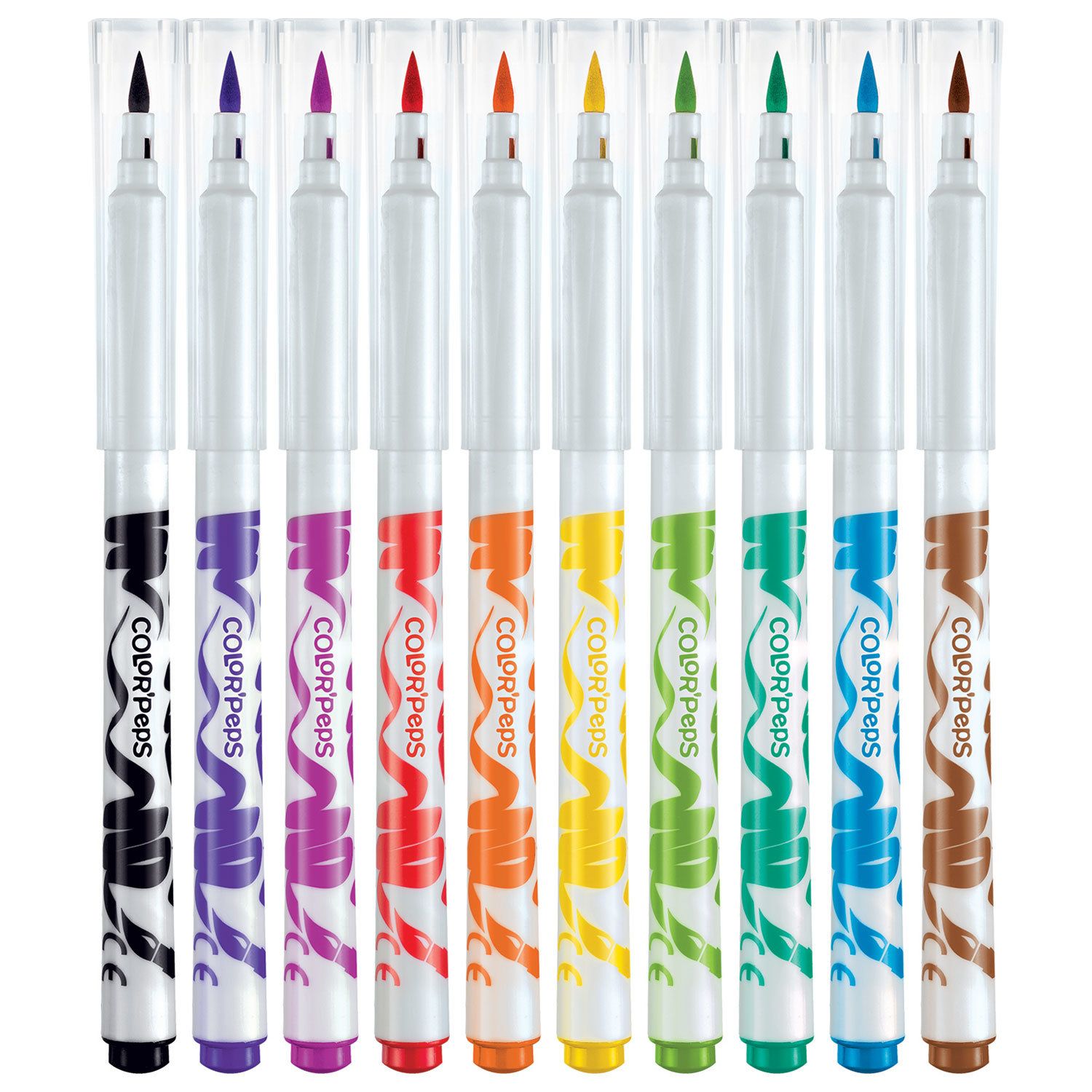 Фломастеры MAPED (Франция) "Color'Peps Brush" 10 цветов, наконечник-кисть, суперсмываемые, 848010