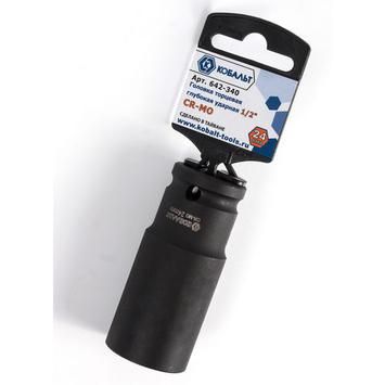 Головка торцевая глубокая ударная 1/2", 24 мм, Cr-Mo КОБАЛЬТ