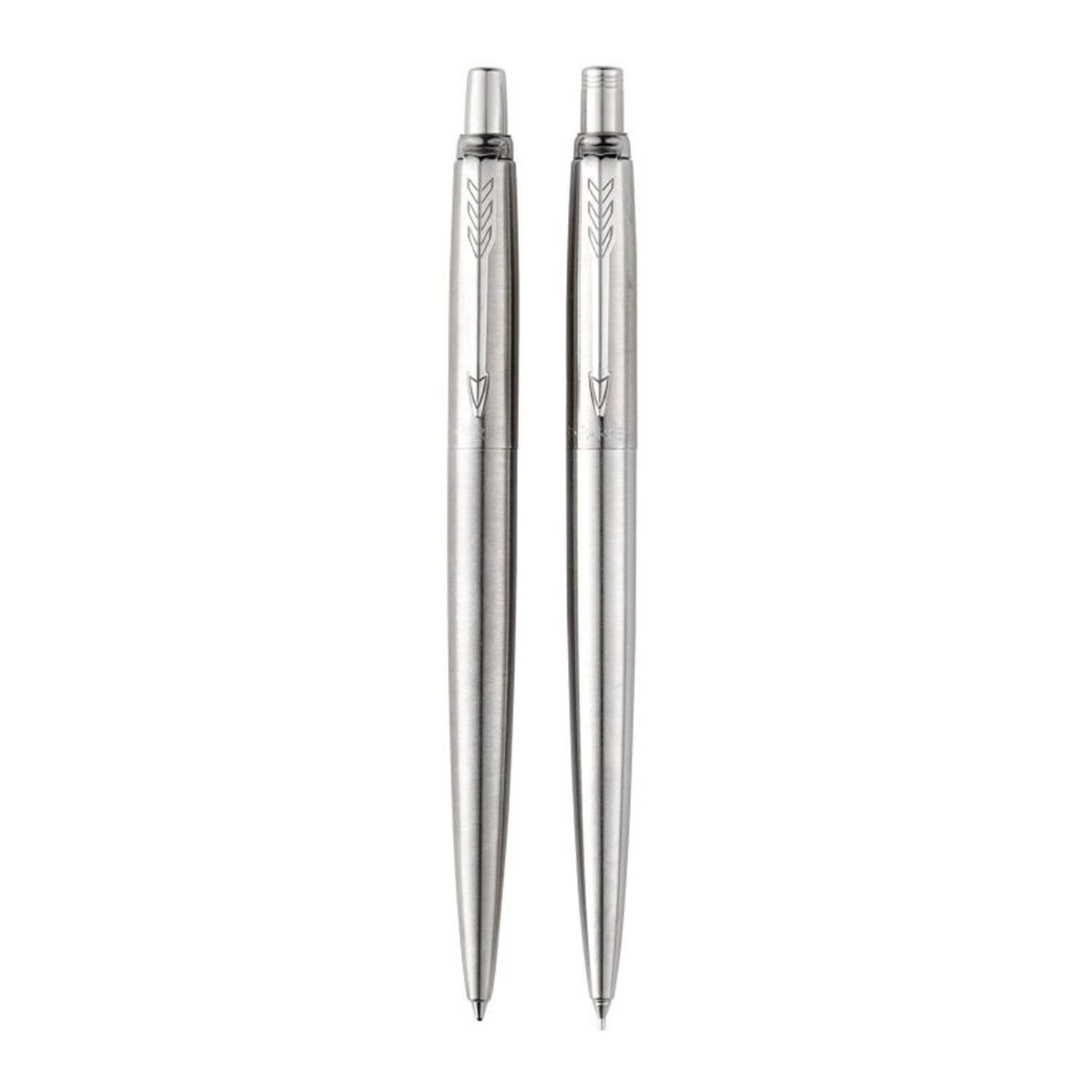 Набор PARKER "Jotter Stainless Steel CT": шариковая ручка синяя и механический карандаш, 2093256
