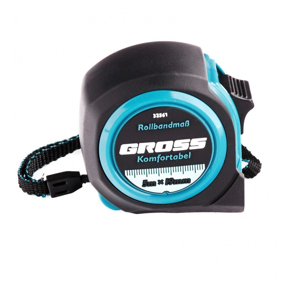 Рулетка Gross Komfortabel 5 м х 19 мм, обрезиненный корпус