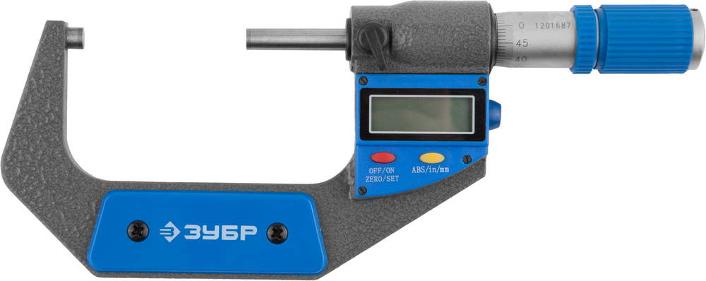 Микрометр ЗУБР "ЭКСПЕРТ" гладкий цифровой, МКЦ 75, диапазон 50-75мм, шаг измерения 0,001мм