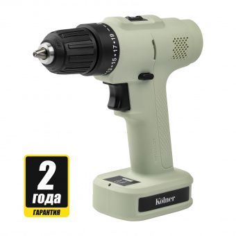Дрель-шуруповерт Kolner KCD 12BL OLIVE (аккумуляторная 12 Вольт, 0-650 об/мин, 20Нм, 2 Ач(Li-on),
