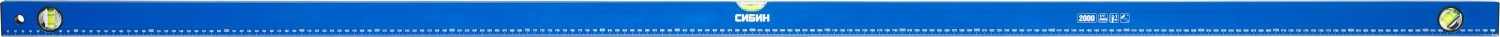 Уровень СИБИН коробчатый, 3 противоударных ампулы, измерительная линейка, 200см