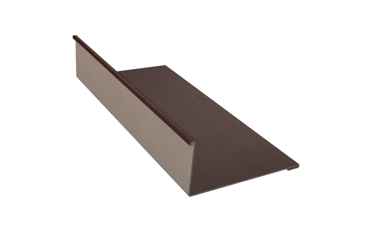 Планка примыкания верхняя 140*100*2000 - Коричневая