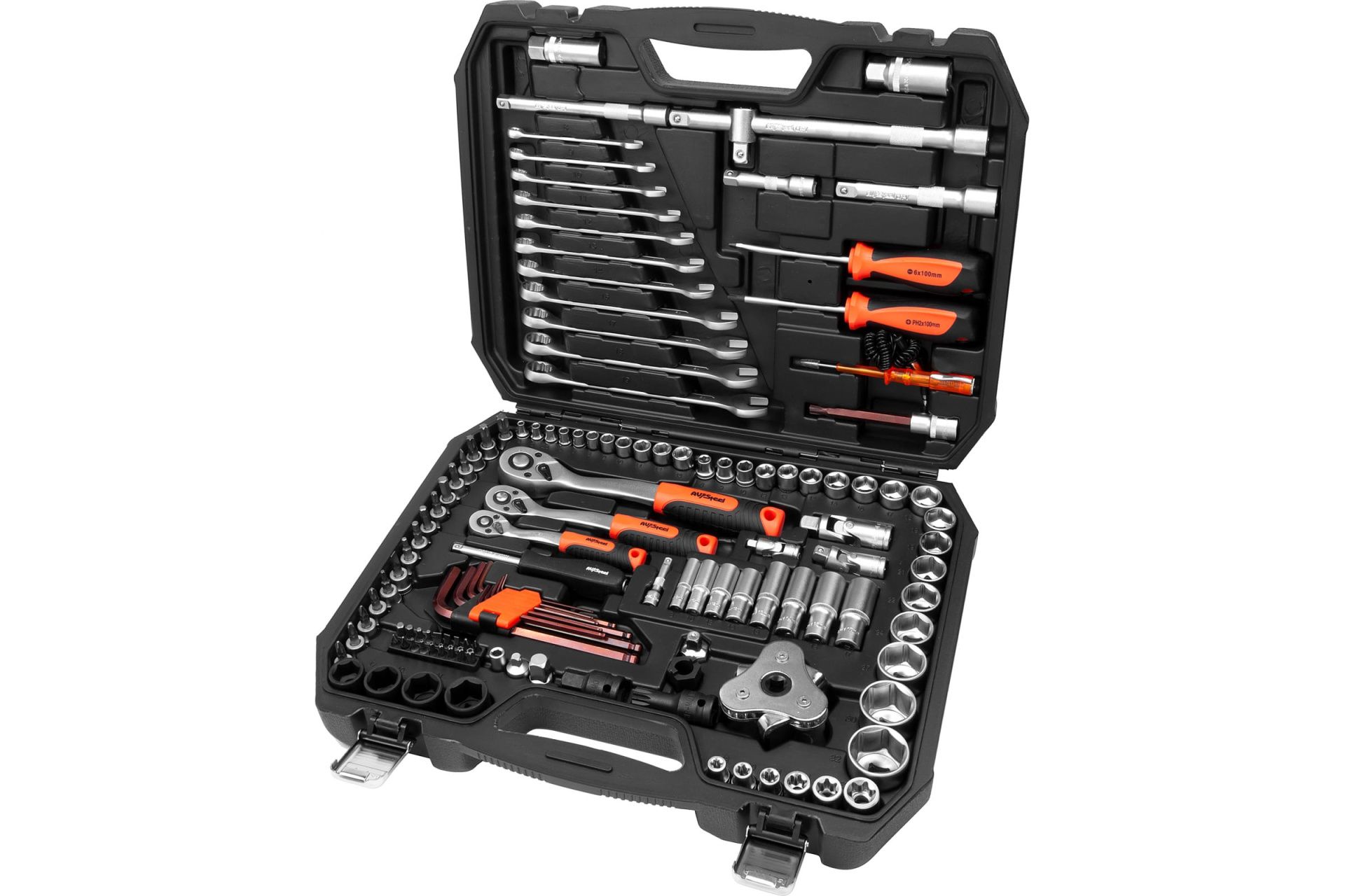 Набор инструмента 127 предметов 1/4",3/8",1/2" профессиональный "AV Steel" 