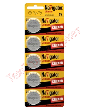 Элемент питания Navigator 94 781 NBT-CR2430-BP5 литиевые 17466