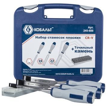 Набор стамесок плоских: 8, 16, 22 х 140 мм КОБАЛЬТ