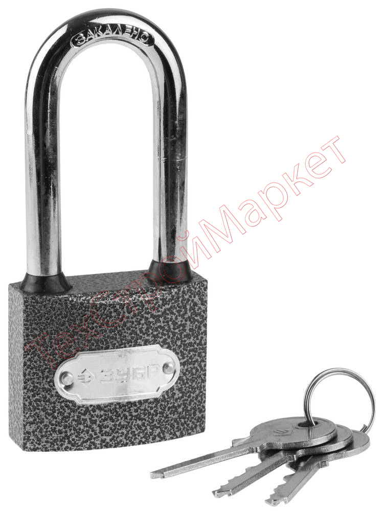 Замок ЗУБР "МАСТЕР" навесной, металлический корпус, закаленная дужка, 50мм