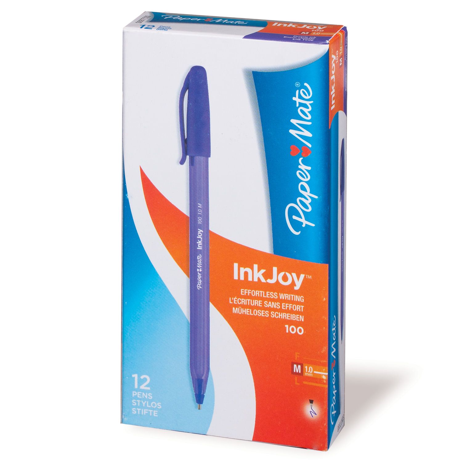 Ручка шариковая PAPER MATE "Inkjoy 100", ФИОЛЕТОВАЯ, корпус тонированный фиолетовый, узел 1,2 мм, линия письма 1 мм, S0977330