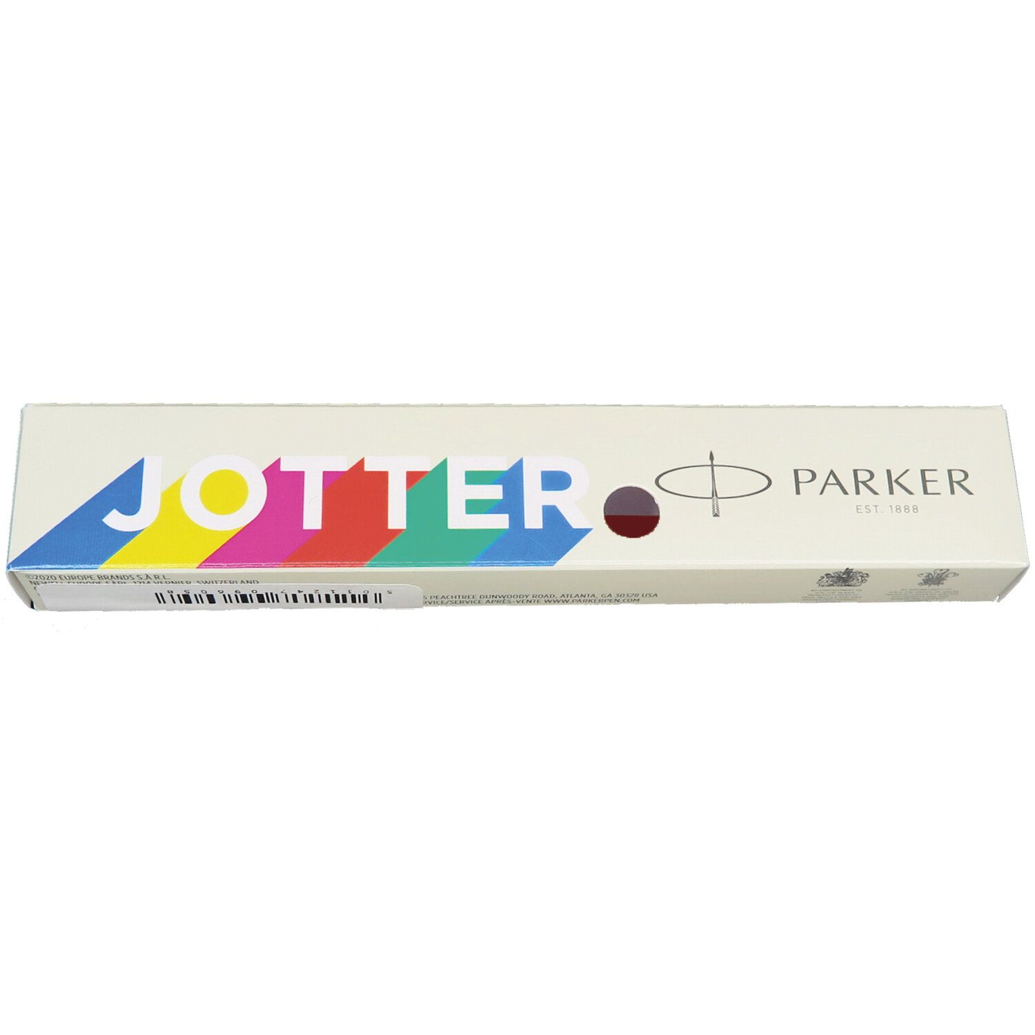Ручка шариковая PARKER "Jotter Plastic CT", корпус красный, детали из нержавеющей стали, синяя, R0033330