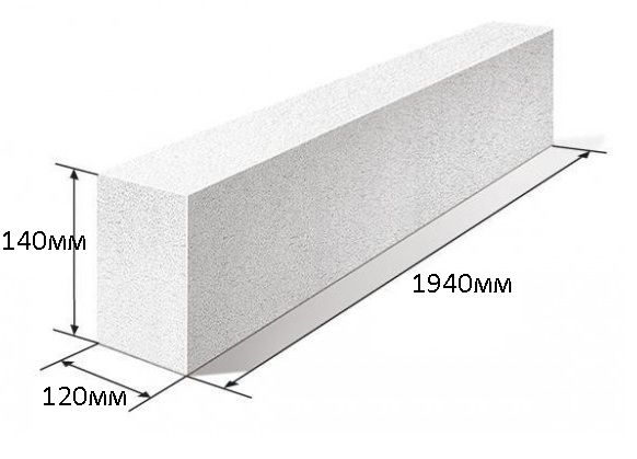 Перемычка Брусковая 2ПБ 19-3п (1940*120*140мм) Вес - 81кг