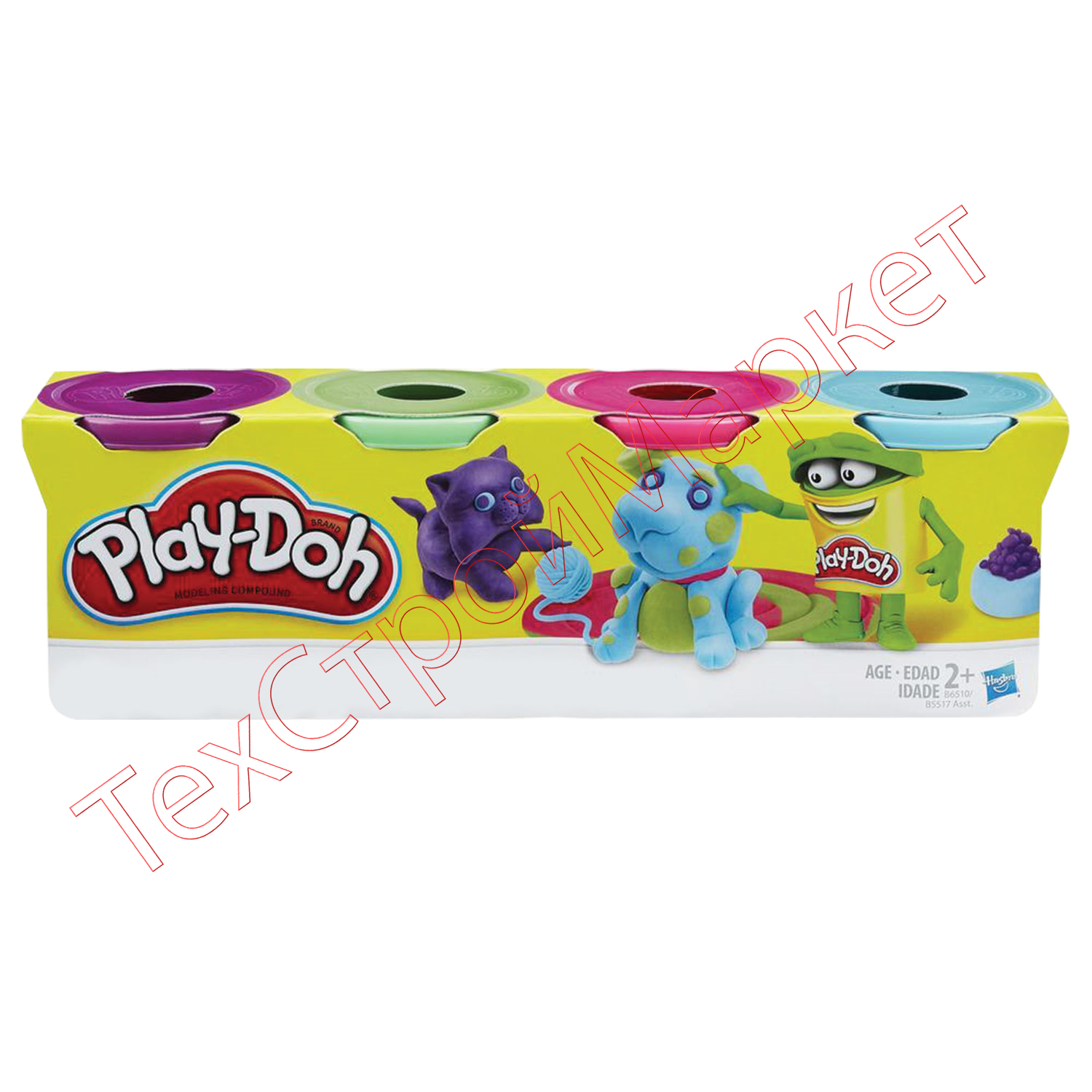 Пластилин PLAY-DOH Hasbro, 4 цвета, 546 г, баночки в коробке, B5517