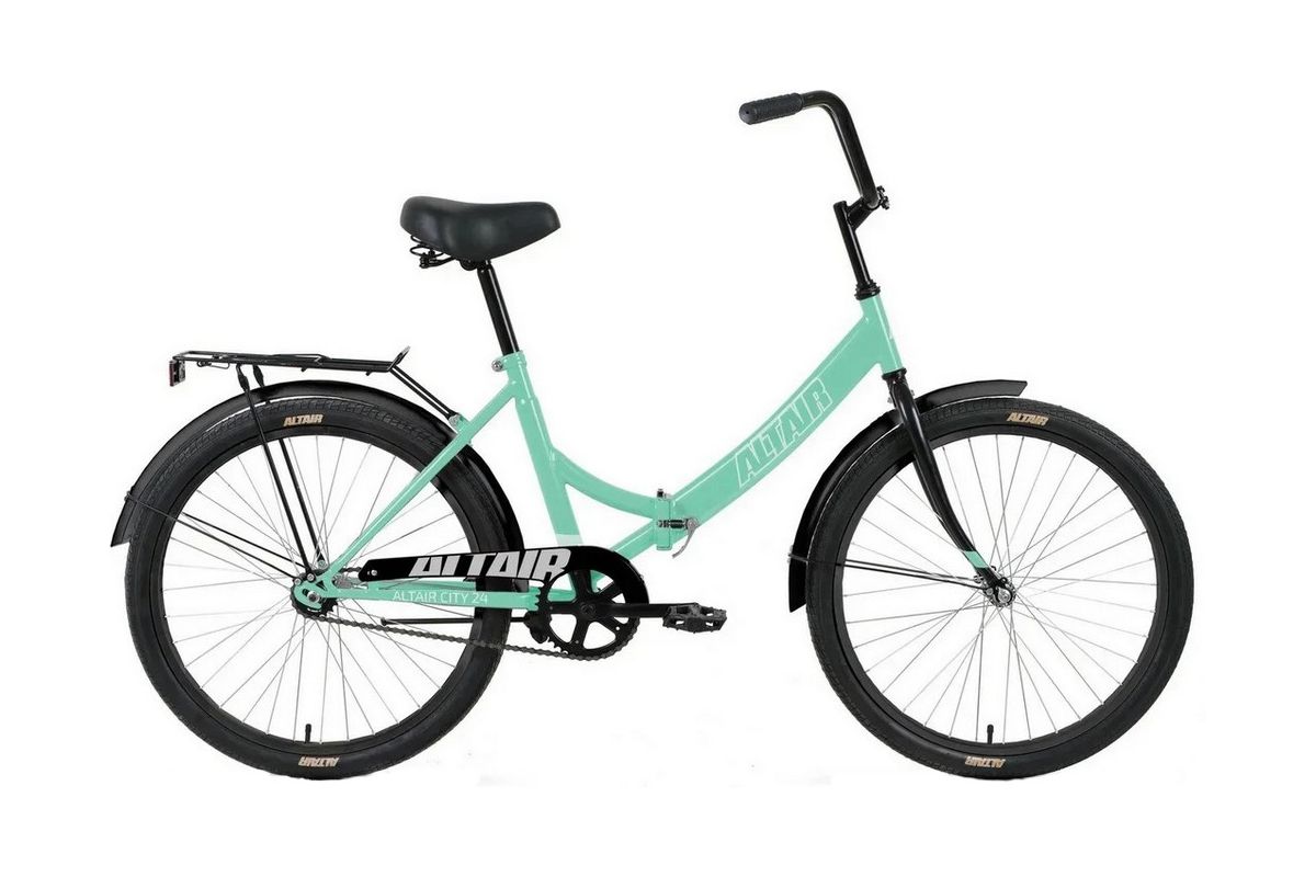 Велосипед ALTAIR CITY 24 (24" 1 ск. рост. 16" скл.) 2022, мятный/серый, RBK22AL24013