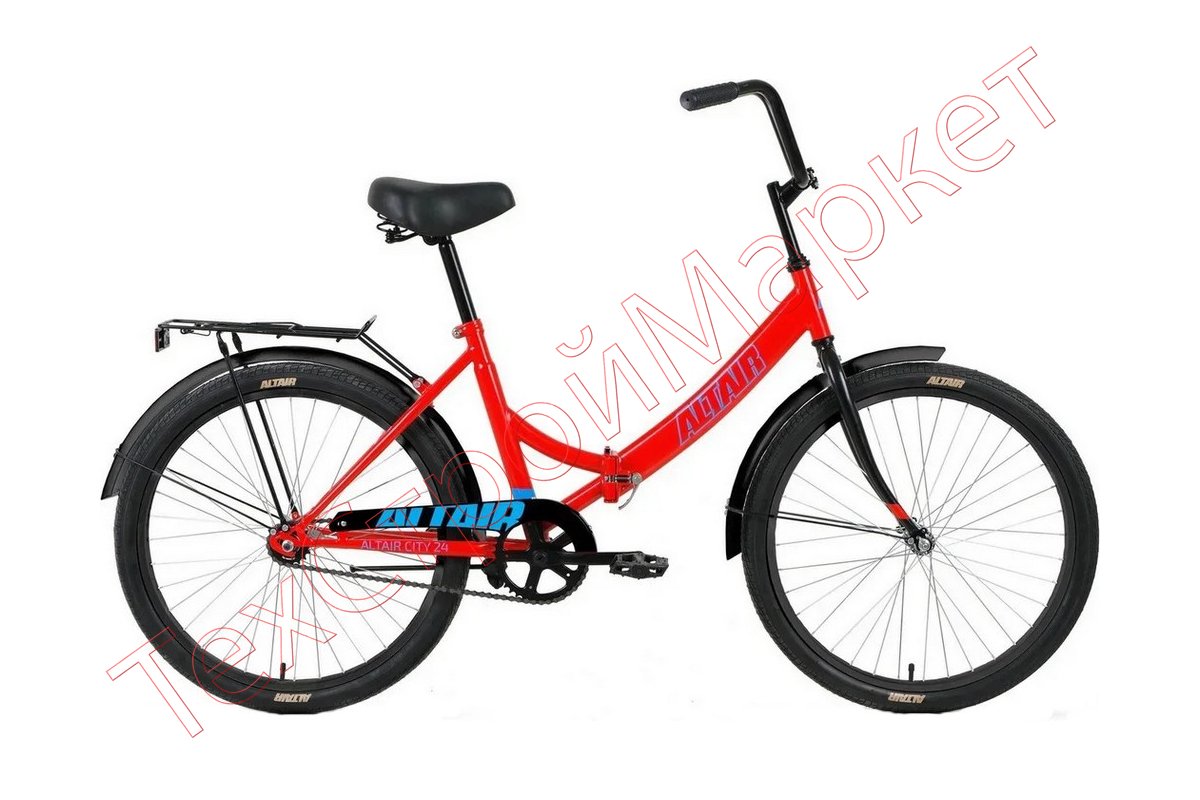 Велосипед ALTAIR CITY 24 (рост 16") 2020-2021, красный/голубой, RBKT1YF41007