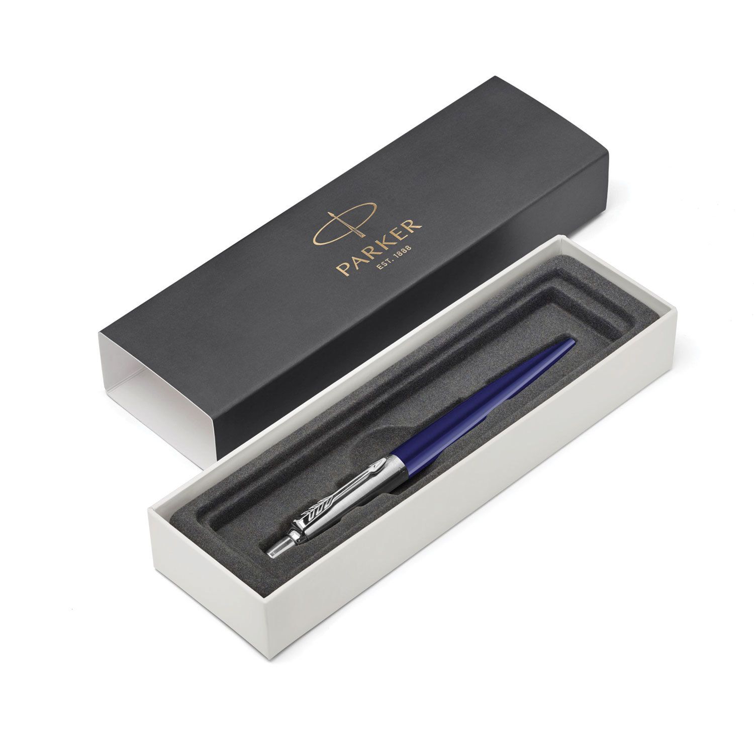 Ручка шариковая PARKER "Jotter Plastic CT", корпус синий, детали из нержавеющей стали, синяя, R0033170
