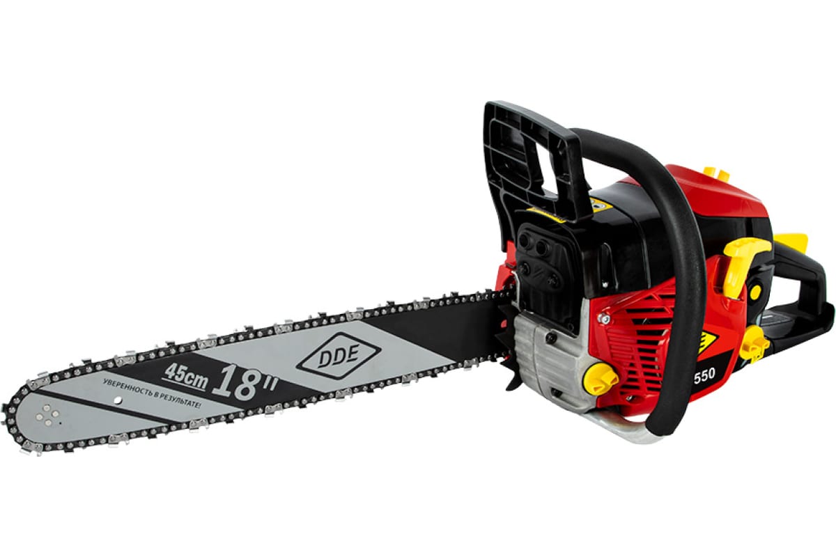 Пила цепная бензиновая CS550-18" (55 см3 2,6 кВт/3,5 л.с. 45 см 325"/72/1,5) DDE